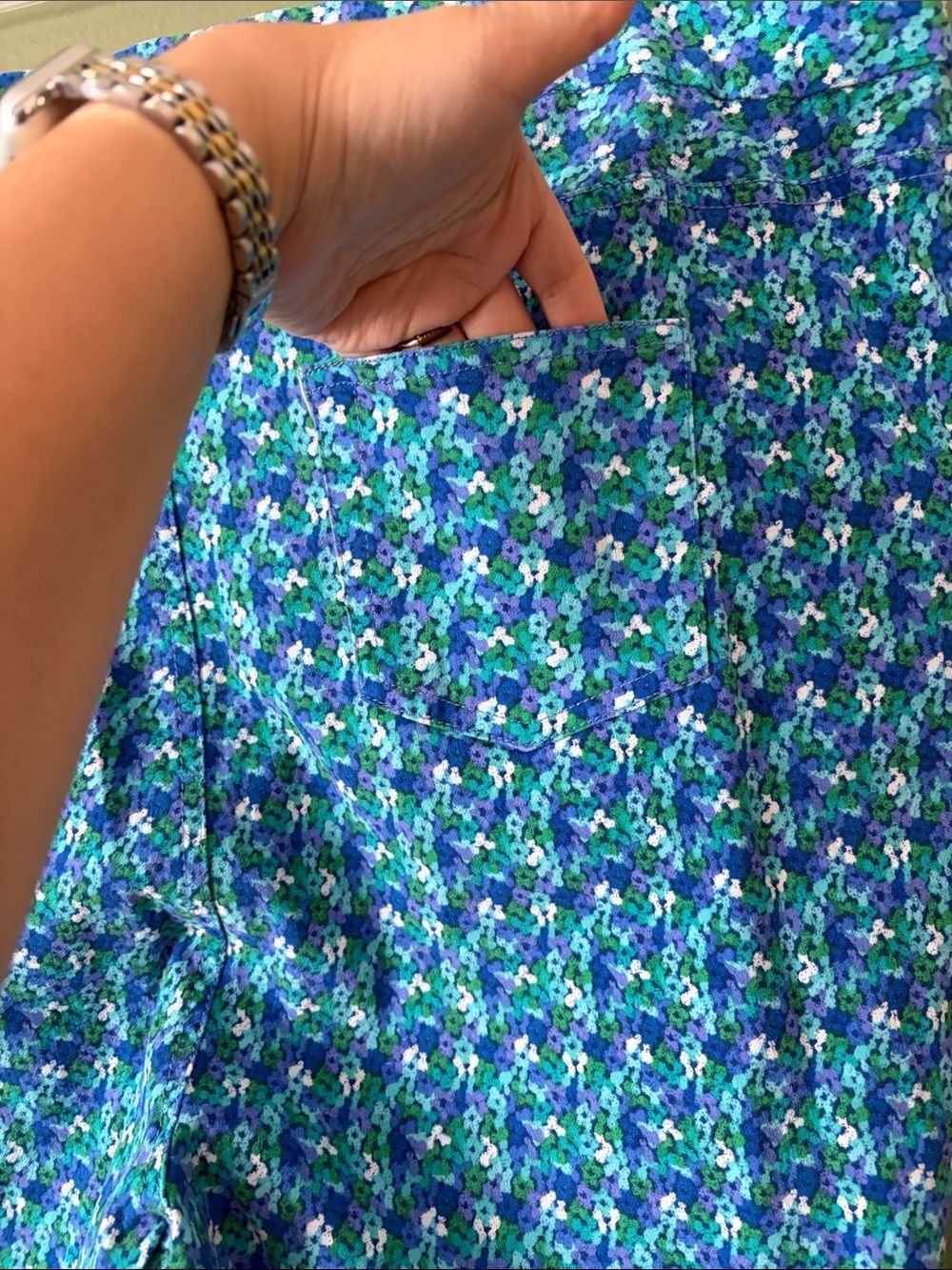 Soft Surroundings Blue Floral Straight Ankle Stretch Pull On Pants Sz 3X Plus - Picture 7 of 8
